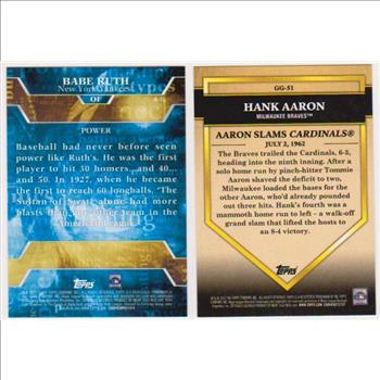 Babe Ruth + Hank Aaron Baseball Card Pair