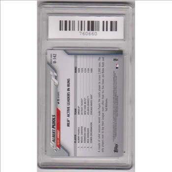 Graded Gem Mint 10 - Albert Pujols 2020 Topps Update #U-142 Card