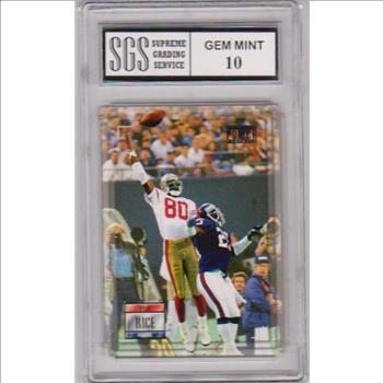 Graded Gem Mint 10 - Jerry Rice 1993 Pro Set Power Prototype Card