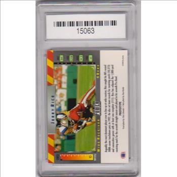 Graded Gem Mint 10 - Jerry Rice 1993 Pro Set Power Prototype Card