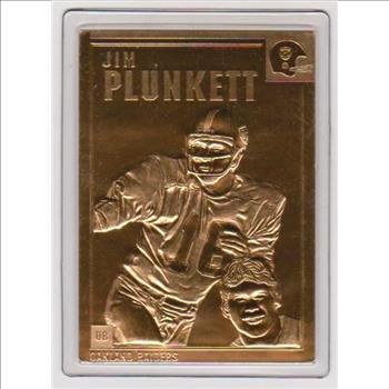 22 Kt Gold Jim Plunkett Danbury Mint Gold Card