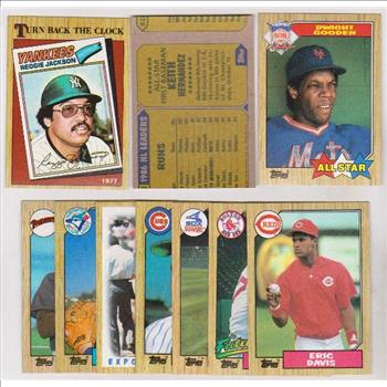 ERROR LOT - 10 Different 1987 Topps Baseball Wrong Back Errors - Reggie Jackson + More