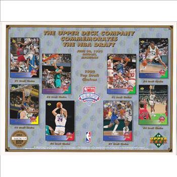 1993 Upper Deck 8.5x11 NBA Draft Sheet w/ Shaquille O'Neal Rookie +++
