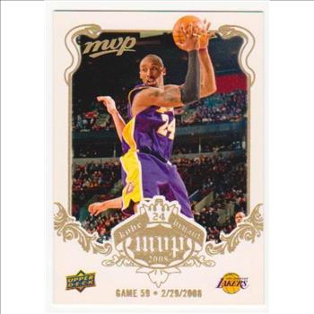 Kobe Bryant 2008 Upper Deck MVP White Border #59 Card