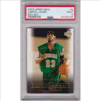 Rookie Graded PSA Mint 9 - Lebron James 2003 Upper Deck Box Set #6 Card