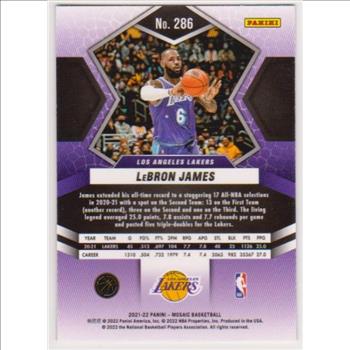 Lebron James 2021-22 Panini Mosaic #286 Card