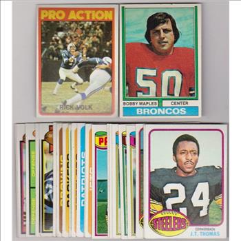 24 Different 1970's Topps Football Cards (1972-1979) W/ Rick Volk + More