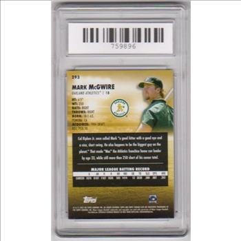 Graded Mint 9 - Mark McGwire 2023 Stadium Club #293 Card