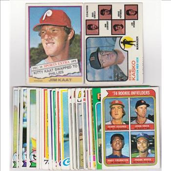 25 Different 1970's Topps Baseball Cards (1973-1979) w/ Jim Kaat + More
