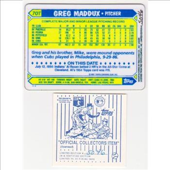 1987 Topps Traded Greg Maddux #70T Porcelain Rookie Card