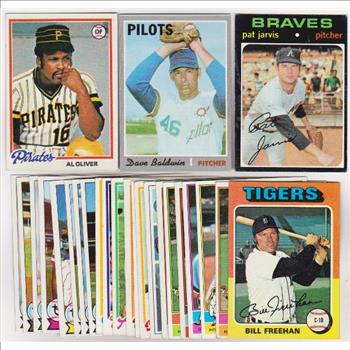25 Different 1970's Topps Baseball Cards (1970-1979) w/ Al Oliver + More