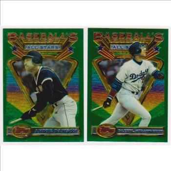 1993 Topps Finest Andre Dawson #84 + Darryl Strawberry #89 Card Pair