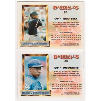 1993 Topps Finest Andre Dawson #84 + Darryl Strawberry #89 Card Pair
