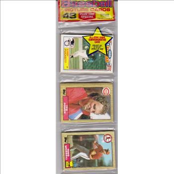 1987 Topps Baseball 49 Card Rack Pack w/ Kirby Puckett On Front
