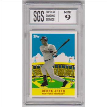 Graded Mint 9 - Derek Jeter 2007 Topps Flashback Fridays #FF2 Card