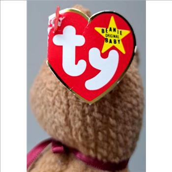1993 Ty Beanie Baby CURLY THE BEAR - With Original Tags Attached