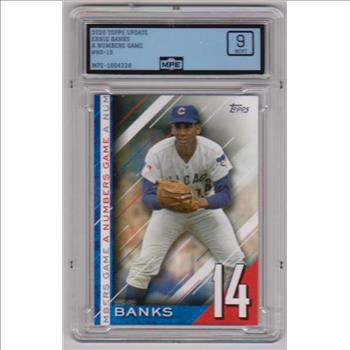 Graded MPE Mint 9 - Ernie Banks 2020 Topps A Numbers Game #NG-19 Insert Card