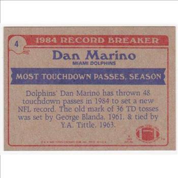 1985 Topps Dan Marino #4 2nd Year Card - HOF'er