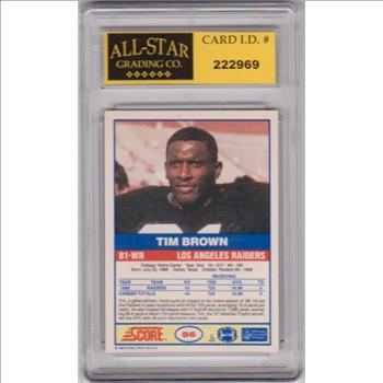 Rookie Graded 9 - Tim Brown 1989 Score #86 Card