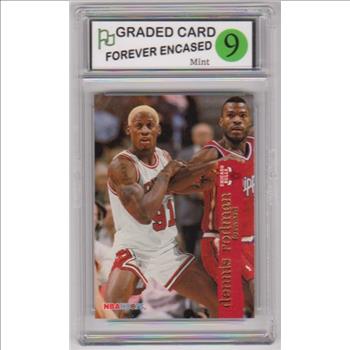 Labeled Mint 9 - Dennis Rodman 1995-96 Hoops #298 Card