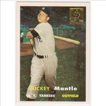 Mickey Mantle 1957 Topps #95 Commemorative Card - 1996 Topps #7 of 19 Insert Card