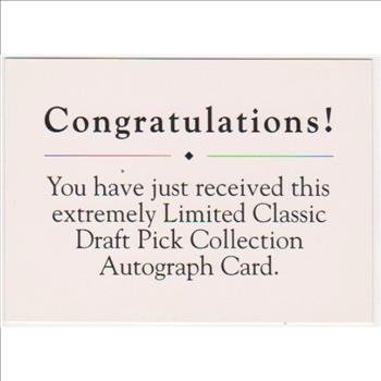 Signed - Pat Falloon 1991 Classic Draft Picks Certified Autographed Rookie Card #917/1100