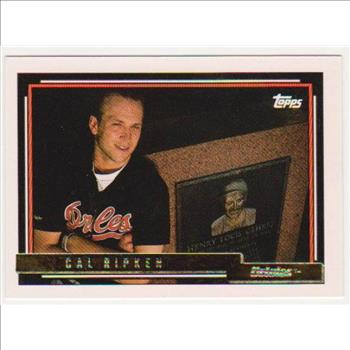1992 Topps Gold Pre-Production Cal Ripken, Jr. #40 Sample Card