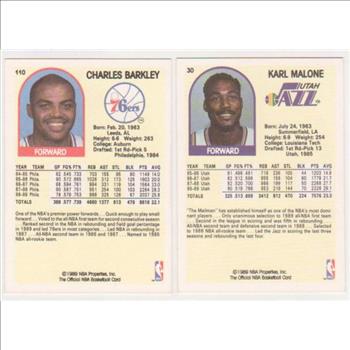 1989-90 Hoops Charles Barkley #110 +  Karl Malone #30 Pair - HOF'ers