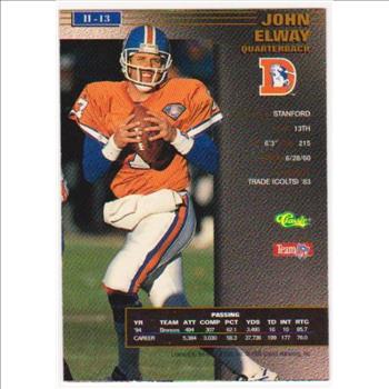 1 Of Only 725 Produced - John Elway 1995 Pro Line Series II Printers Proof Insert Card