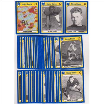 50 Different 1990 Notre Dame Collegiate Collection Cards w/ Tim Brown + More