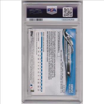 Rookie Graded PSA Mint 9 - Ronald Acuna, Jr. 2018 Topps Holiday #50 Card