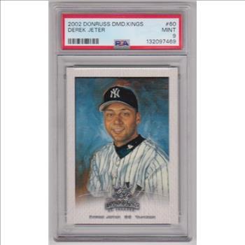 Graded PSA Mint 9 - Derek Jeter 2002 Donruss Diamond Kings #60 Card