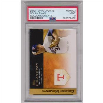 Graded PSA Mint 9 - Nolan Ryan 2012 Topps Update Golden Moments #GM-U23 Card