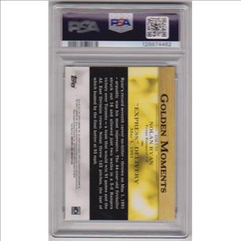 Graded PSA Mint 9 - Nolan Ryan 2012 Topps Update Golden Moments #GM-U23 Card