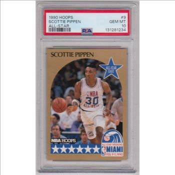 Graded PSA Gem Mint 10 - Scottie Pippen 1990-91 Hoops All-Star #9 Card