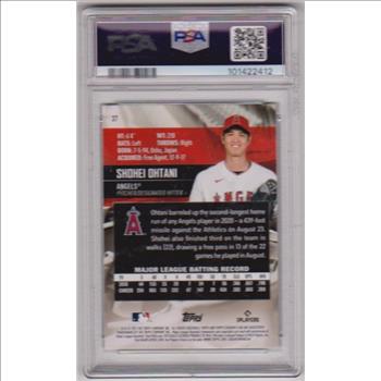 Graded PSA Mint 9 - Shohei Ohtani 2021 Stadium Club #37 Card