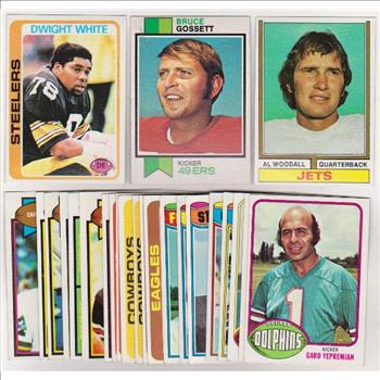 24 Different 1970's Topps Football Cards (1973-1979) w/ Dwight White + More