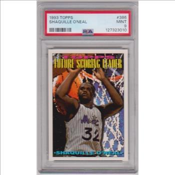 Graded PSA Mint 9 - Shaquille O'Neal 1993-94 Topps #386 Card