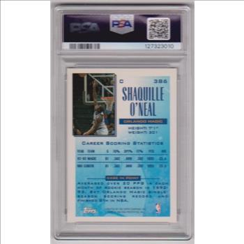 Graded PSA Mint 9 - Shaquille O'Neal 1993-94 Topps #386 Card