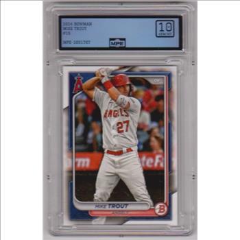 Graded MPE Gem Mint 10 - Mike Trout 2024 Bowman #19 Card