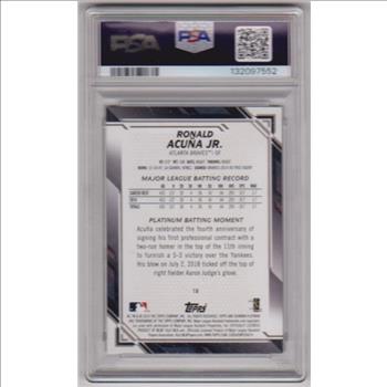 Graded PSA Mint 9 - Ronald Acuna, Jr. 2019 Bowman Platinum #18 Card