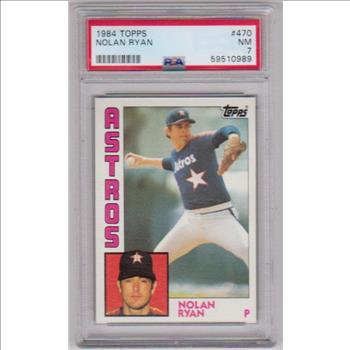Graded PSA NM 7 - Nolan Ryan 1984 Topps #470 Card