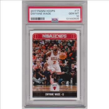 Graded PSA Gem Mint 10 - Dwyane Wade 2017-18 Hoops #17 Card