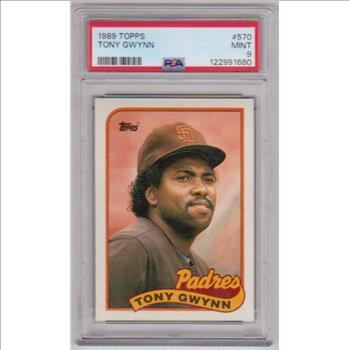 Graded PSA Mint 9 - Tony Gwynn 1989 Topps #570 Card