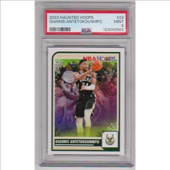 Graded PSA Mint 9 - Giannis Antetokounmpo 2023-24 Haunted Hoops #23 Card
