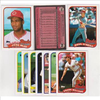 ERROR LOT - 10 Different 1989 Topps Baseball Wrong Back Errors - Paul O'Neill + More