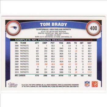 Tom Brady 2011 Topps #400 Card