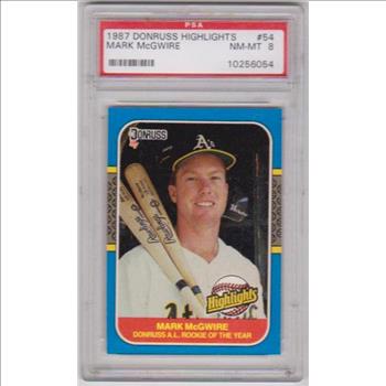 Graded PSA NM-MT 8 - Mark McGwire 1987 Donruss Highlights #54 Card