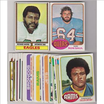 24 Different 1970's Topps Football Cards (1974-1979) w/ Richard Harris + More
