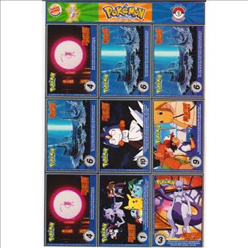 1999 Pokemon Master Trainer Collector Set Uncut 9 Card Sheet #1